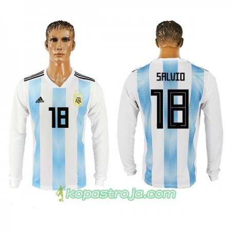 Billiga Fotbollströjor Argentina Salvio 18 WM 2018 Hemma tröja Långärmad